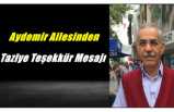 Aydemir Ailesinden Taziye Teşekkür Mesajı