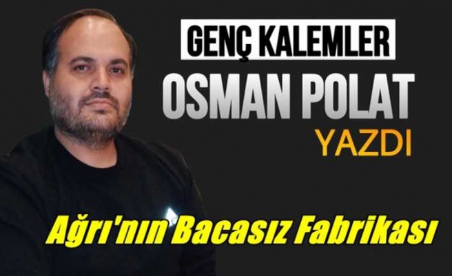 Ağrı'nın Bacasız Fabrikası