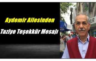 Aydemir Ailesinden Taziye Teşekkür Mesajı