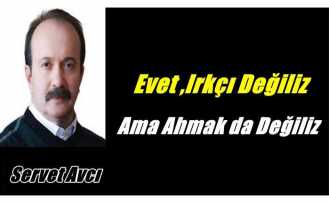 Evet, ırkçı değiliz ama ahmak da değiliz!..