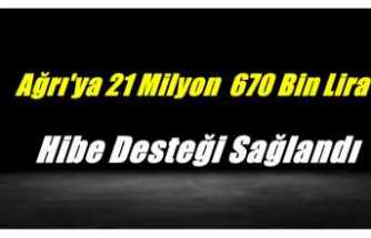 Ağrı Valiliği Açıkladı ;21 Milyon 670 Bin Lira